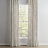 Neutral Abstract Modern Beige White Semi Sheer Window Curtain THEO
