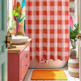Checker Red Pink Maximalist Aesthetic Shower Curtain