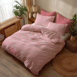 Nordic Minimalist Striped Scandinavian Cotton Duvet Cover Set BLUSH PINK