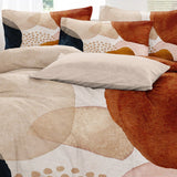 Abstract Art Terracotta Orange Blush Pink Blue Ivory Beige Boho Cotton Duvet Cover Set ADELE