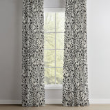 Botanic Abstract Modern Black White Semi Sheer Window Curtain BUTTERFLY