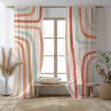 Watercolor Abstract Art Pale Pink Pastel Boho Blackout Window Curtains CANDY - 2 Panels