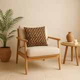 Abstract Brown Beige Curtain Nature Inspired Throw Pillow Cover CANYON