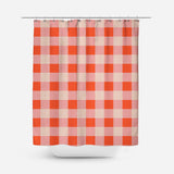 Checker Red Pink Maximalist Aesthetic Shower Curtain