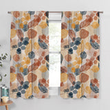 Decorative Blue Beige Brown Gold Botanical Blackout Window Curtain DAHLIA