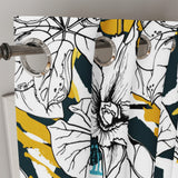 Modern Abstract Botanic Flowers Tropical Blackout Window Curtain DAPHNE