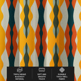 Abstract Multicolor Ethnic Mid Century Modern Blackout Window Curtain DUNES