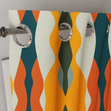 Abstract Multicolor Ethnic Mid Century Modern Blackout Window Curtain DUNES