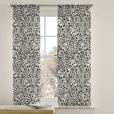 Botanic Abstract Modern Black White Semi Sheer Window Curtain BUTTERFLY