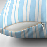 Light Blue White Vertical Stripes Nordic Scandinavian Throw Pillow Cover FJORD