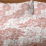 White Dusty Pink Peonies Floral Cotton Duvet Cover Set FLUER