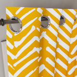 African Minimalist Yellow White Mudcloth Blackout Window Curtain FURAHA