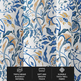 Tree Branches Blue Botanic Floral Blackout Window Curtain HAZEL