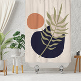 Abstract Natural Earthy Tones Botanical Organic Shower Curtain HELSA