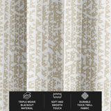 Abstract Organic Triangle Shibori Beige White Blackout Window Curtain INDAH