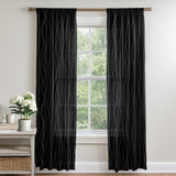 Abstract Modern Geometric Black White Minimalist Semi Sheer Window Curtain KALA