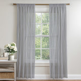 Abstract Modern Geometric Grey White Minimalist Semi Sheer Window Curtain KALA
