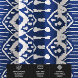 Abstract Wabi Sabi Shibori Japanese Print Blue Blackout Window Curtain KASEEM