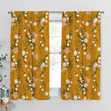 Botanic Garden Mustard Yellow Orchid Floral Blackout Window Curtain LAYLA
