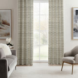 Minimalist Geometric Striped Black Ivory Blackout Window Curtain LYDIA