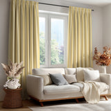 Butter Yellow Vertical Stripes Nordic Scandinavian Blackout Window Curtain LYS