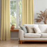 Butter Yellow Vertical Stripes Nordic Scandinavian Blackout Window Curtain LYS