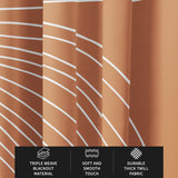 Rainbow Mid Century Modern Earthy Terracotta Boho Blackout Window Curtains MAYE - 2 Panels