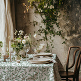 Green Olive Branch Botanical Farmhouse Tablecloth OLIVIA