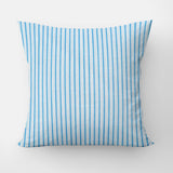 Light Blue White Vertical Thin Stripes Nordic Scandinavian Throw Pillow Cover SNO
