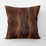 Mocha Brown Retro Wave Vintage Chic Throw Pillow Cover  MOCHA