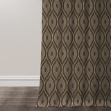 Abstract Modern Geometric Brown Semi Sheer Window Curtain ATLAS