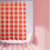 Checker Red Pink Maximalist Aesthetic Shower Curtain