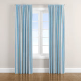 Light Blue White Vertical Thin Stripes Nordic Scandinavian Blackout Window Curtain SNO