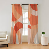 Abstract Modern Terracotta Burnt Orange Blackout Window Curtains SOLENE - 2 Panels