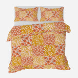Orange Poppies Mustard Yellow Botanical Floral Cotton Duvet Cover Set SOLANA