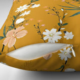 Botanic Garden Mustard Yellow Orchid Floral Throw Pillow Cover LAYLA