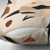 Abstract Modern Boho Natural Colors Beige Organic Shapes Throw Pillow Cover ELOWEN