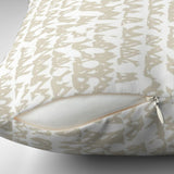 Triangle Shibori Abstract Beige White Throw Pillow Cover INDAH