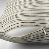 Minimalist Geometric Striped Black Ivory Throw Pillow Cover LYDIA
