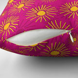 Abstract Floral Yellow Purple Maximalist Aesthetic Throw Pillow Cover