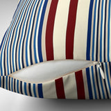 Retro Blue Burgundy Ivory Vertical Stripes Nordic Scandinavian Throw Pillow Cover VIND