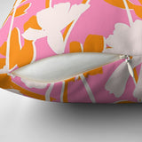 Dianthus Flowers Orange Pink Maximalist Aesthetic Throw Pillow Cover