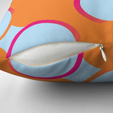 Retro Circle Orange Purple Blue Maximalist Aesthetic Throw Pillow Cover