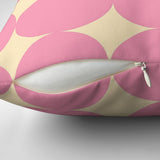 Retro Abstract Geometric Pink Maximalist Aesthetic Throw Pillow Cover