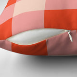 Checker Red Pink Maximalist Aesthetic Throw Pillow Cover