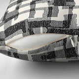Black And White Abstract Geometric Mid Century Modern Throw Pillow Cover NOIR