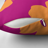 Orange Flowers Purple Maximalist Aesthetic Throw Pillow Cover