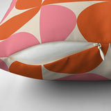 Retro Abstract Geometric Orange Pink Maximalist Aesthetic Throw Pillow Cover
