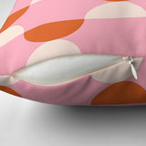 Retro Abstract Orange Pink Beige Maximalist Aesthetic Throw Pillow Cover