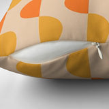 Retro Half Circles Yellow Orange Maximalist Aesthetic Throw Pillow Cover